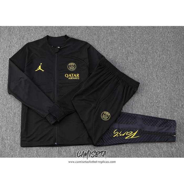 Chandal de Chaqueta del Paris Saint-Germain Jordan 2023-2024 Nino Negro